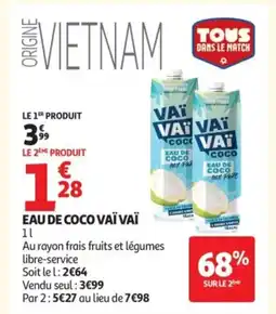 Auchan VAÏ VAÏ Eau de coco offre