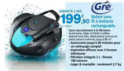 Provence Outillage GRE Robot sans fil à batterie rechargeable offre