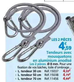 Provence Outillage Tendeurs avec mousquetons en aluminium anodisé offre