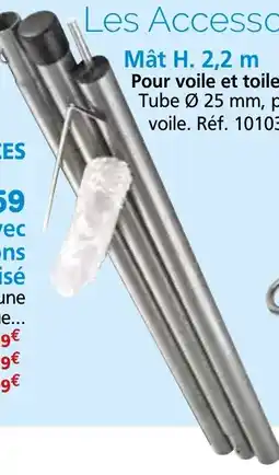 Provence Outillage Mật H. 2,2 m Pour voile et toile d'ombrage offre