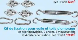 Provence Outillage Kit de fixation pour voile et toile d'ombrage offre