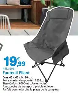 Provence Outillage WERKA PRO Fauteuil Pliant offre