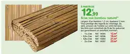 Provence Outillage Brise vue bambou naturel offre
