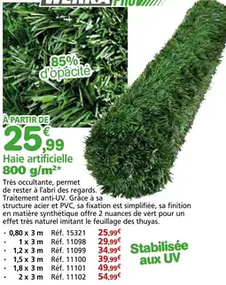 Provence Outillage WERKA PRO Haie artificielle 800 g/m² offre