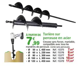 Provence Outillage Tarière sur perceuse en acier offre