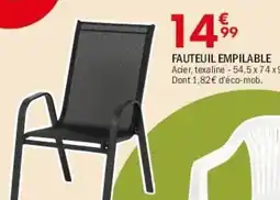 La Foir'Fouille Fauteuil empilable offre