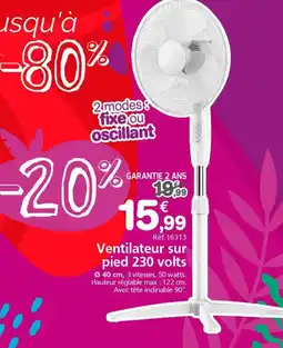 Provence Outillage Ventilateur sur pied 230 volts offre