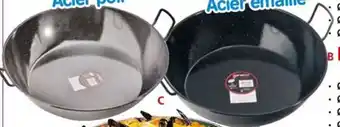 Plat à paella haut Acier poli