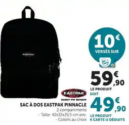 Hyper U SAC À DOS EASTPAK PINNACLE offre