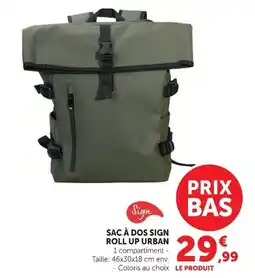 Hyper U SAC À DOS SIGN ROLL UP URBAN offre
