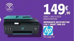 E.Leclerc HP IMPRIMANTE MUTIFONCTION 4 EN 1 SMART TANK 658 offre