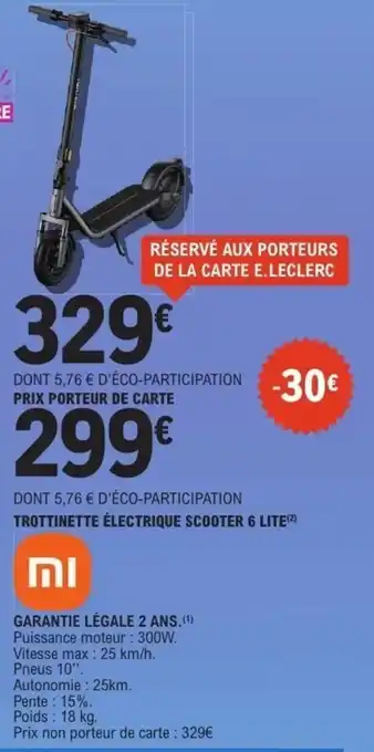 MI Trottinette Électrique Scooter 6 Lite