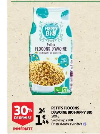 Auchan Direct Petits Flocons D'avoine Bio Happy Bio offre
