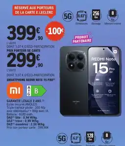 E.Leclerc Redmi Note 15 Pro offre