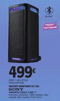 E.Leclerc Sony Enceinte highpower ult 9ac offre