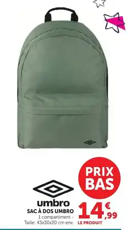 Super U Umbro Sac à dos offre