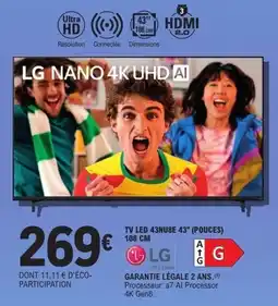 E.Leclerc LG Tv led 43nu8e 43" (pouces) offre
