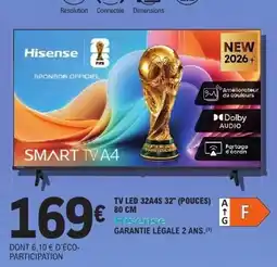 E.Leclerc Hisense Tv led 32A4S (Pouces) offre
