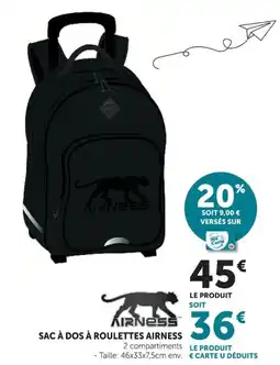 Super U Airness Sac à dos à roulettes offre