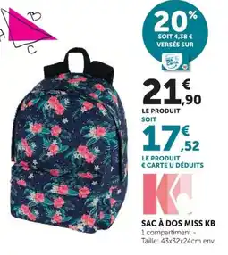 Super U Miss kb sac à dos offre
