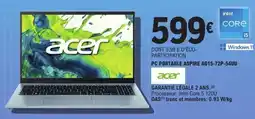 E.Leclerc Acer Pc portable aspire ag15-72p-54uu offre