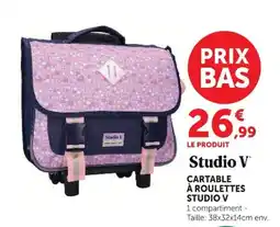 Super U Studio V Cartable à roulettes offre