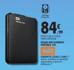 E.Leclerc WD Disque dur elements portable 1tb offre