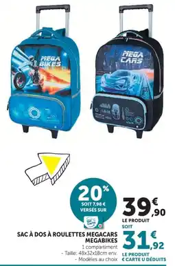 Super U Megabikes Sac à dos à roulettes offre