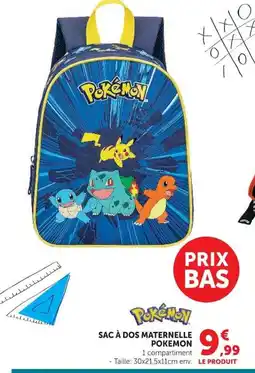 Super U Pokemon Sac à dos maternelle offre