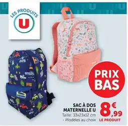 Super U Sac à dos maternelle u offre