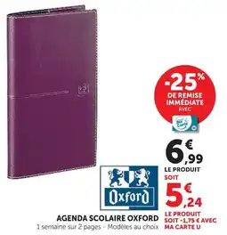 Super U Oxford Agenda scolaire offre