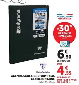 Super U Clairefontaine Agenda scolaire studyrama offre