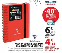 Super U Clairefontaine Agenda scolaire Iderama offre