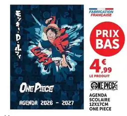 Super U One Piece agenda scolaire offre
