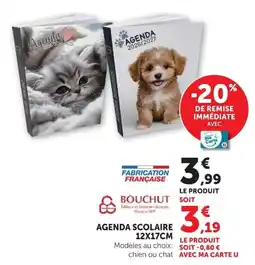 Super U Bouchut Agenda scolaire offre
