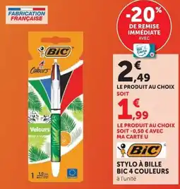 Super U Bic Stylo à bille 4 couleurs offre