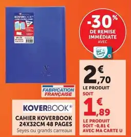 Super U Koverbook Cahier offre