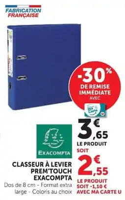 Super U Exacompta Classeur à levier prem'touch offre