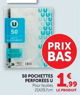 Super U 50 pochettes perforées u offre
