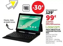 Super U Logicom Pack tablette 10' fold 210 pro offre