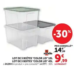 Super U Sundis Lot de boites color lid offre