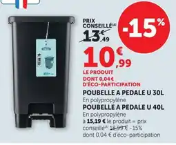 Super U Poubelle à pédale offre