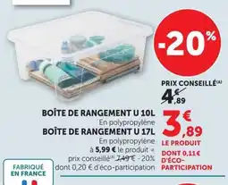 Super U Boîte de rangement offre