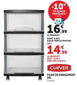 Super U Curver tour de rangement offre
