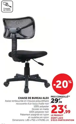 Super U Alex chaise de bureau offre
