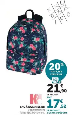 Hyper U SAC À DOS MISS KB offre