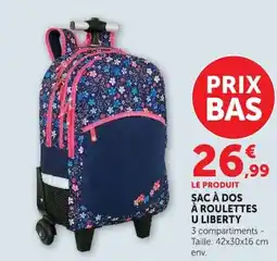 Hyper U SAC À DOS À ROULETTES U LIBERTY offre