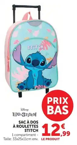 Hyper U SAC À DOS À ROULETTES STITCH offre