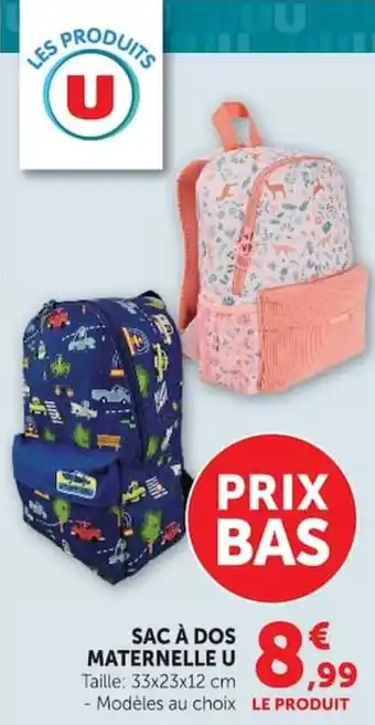 Hyper U SAC À DOS MATERNELLE U offre
