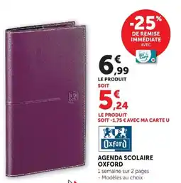 Hyper U AGENDA SCOLAIRE OXFORD offre